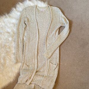 Merona Light Gray Knit floor length duster cardigan